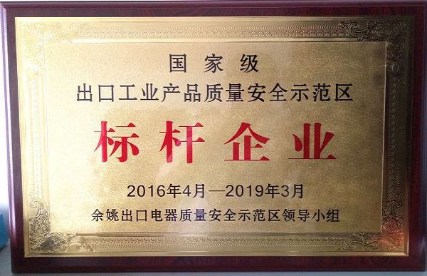 State-level export industrial product quality and safety demonstration zone benchmarking enterprises