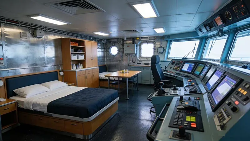 LNG carrier living quarters and control rooms
