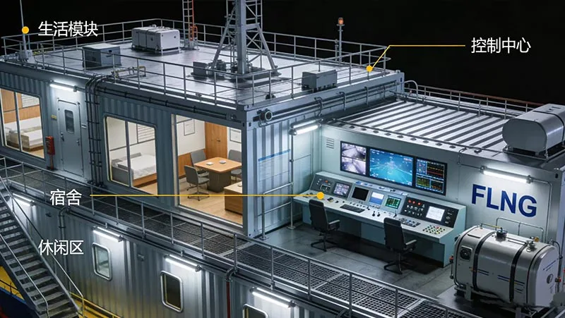 LNG-powered vessel electrical and battery compartments