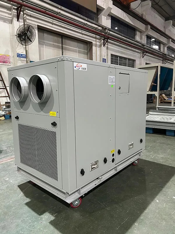 Image of portable air conditioning units ready for shipment